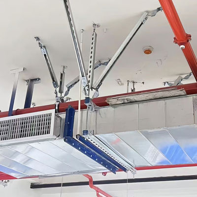 Systeem voor het ophangen van het plafond met seismische beugels voor lichtsystemen