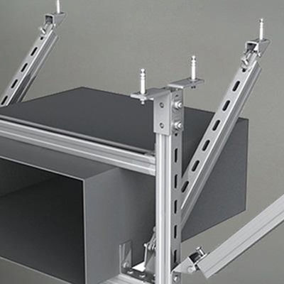 2 inch gespeld kabelbak Seismische beugel steunen voor licht armaturen Custom